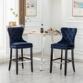 thumbnail image 2 of Westin Outdoor 29" Tufted Velvet Counter Stool (Set of 2), Black/Velvet Navy Blue, 2 of 6