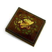 Exquisite Handcrafted Musical Instrument with Sheet Music Wood Inlay Music Box - Under the Sea (The Little Mermaid)