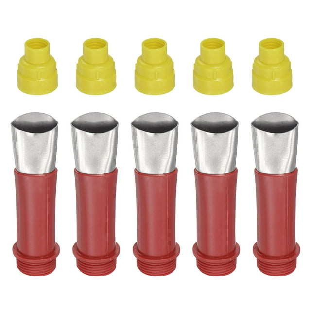 Unique Bargains 5 Pack 25mm Width Stainless Steel Caulk Nozzle 13.6mm Thread Connect Applicator