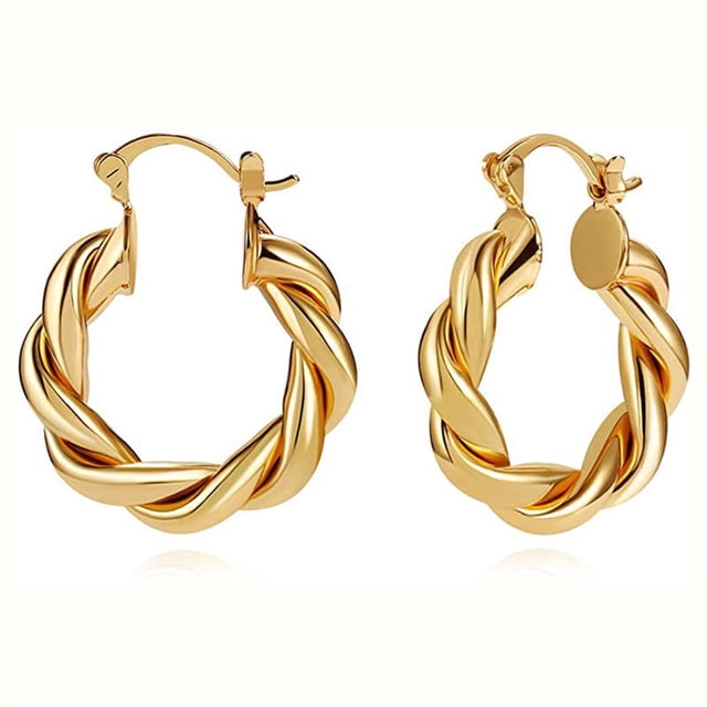 Fiudx Pendientes En Forma de C, Diseño Retorcido de Aleación de Aluminio, Detalles de Lentejuelas Pequeñas a La Moda, Accesorio Elegante para Bodas, Fiestas y Eventos, Regalo Perfecto para Seres Quer