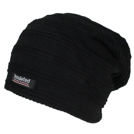 Best Winter Hats Adult Garter Stitch Slouchy W/Soft Plush Lining (One Size) -