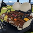 thumbnail image 2 of COEQINE Quilted Golf Cart Seat Cover, Folds Like a Bag with Handle for Easy Carry, Universal Fit 51.2"x30.3" for EZGO Yamaha Club Car 2-Seaters, 4 Pockets, American Tribal Brown Cow Print, 2 of 8