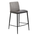 thumbnail image 2 of Set of Two Gray Faux Leather and Fabric Counter Stools, 2 of 5