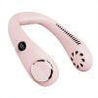 Ventiladores deportivos sin aspas con cuello colgante de refrigeración por aire digital LED de 3000 mAh (rosa)