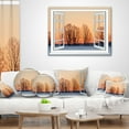 thumbnail image 3 of Designart Open Window to Snowy Sunset - Landscape Printed Throw Pillow - 16x16, 3 of 4