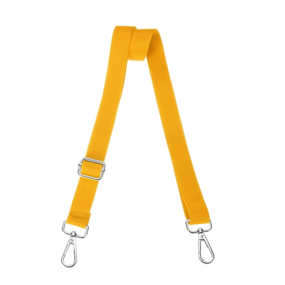 Shoulder Strap 2.5cm Wide Crossbody Strap, Yellow, Silver Buckle