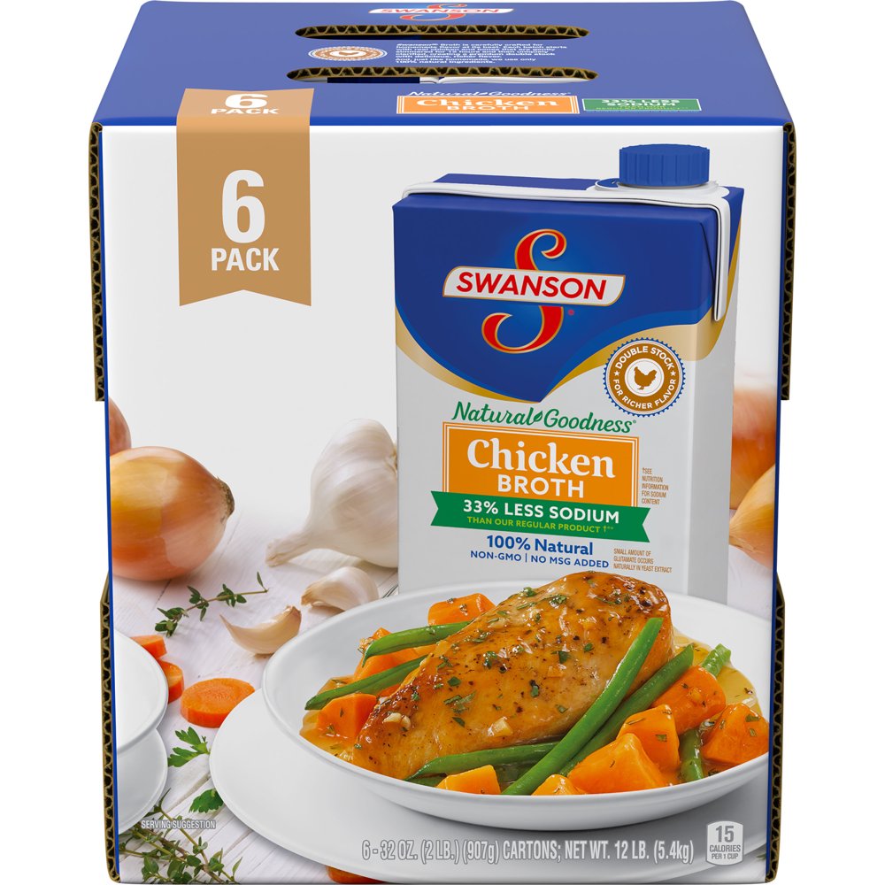 Swanson Natural Goodness Chicken Broth, 32 oz. Cartons (6 pack