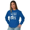 thumbnail image 5 of Take Naps and Pet Cats Funny Cute Women's Long Sleeve T Shirt Brisco Brands M, 5 of 6