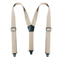 thumbnail image 3 of SGFCWSX Men Y-Type Adjustable Suspenders, Elastic Straps 3.8cm Width Strong Clips Formal Beige, 3 of 3