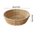 thumbnail image 3 of Denhf Round Wicker Basket, Natural Rattan Woven Fruit Basket, Handwoven Bread Basket for Kitchen Counter Organizing, Key Holder Bowl, Stackable Farmhouse Decor, 7.9 Inch, 3 of 9