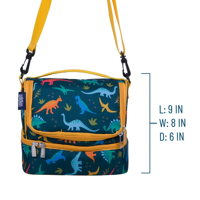 Wildkin Two Compartment Lunch Bag  Kids Lunch Bags-Jurassic Dinosaurs