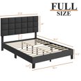 Lifezone Full Size Platform Bed Frame with Adjustable Headboard, Fabric Upholstered Platform Bed Frame, Dark Gray
