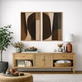 thumbnail image 2 of Framed Canvas Print Geometric Abstract Wall Art Set of 2 Mid-Century Modern Decorative for Living Room Bedroom - 16"x24"x2 NATURAL, 2 of 8