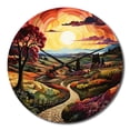 thumbnail image 2 of Designart "Rows of Ruby in Green and Purple Vineyard II" Farmhouse Oversized Wall Clock, 2 of 5