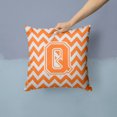 thumbnail image 2 of Carolines Treasures CJ1046-QPW1414 Letter Q Chevron Orange & White Fabric Decorative Pillow, 2 of 4