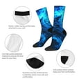 thumbnail image 3 of KLL Ice Blue Fire Wolf Print Cool Socks Men's Women's Crew Socks Funny Crazy Novelty Stockings, 3 of 6