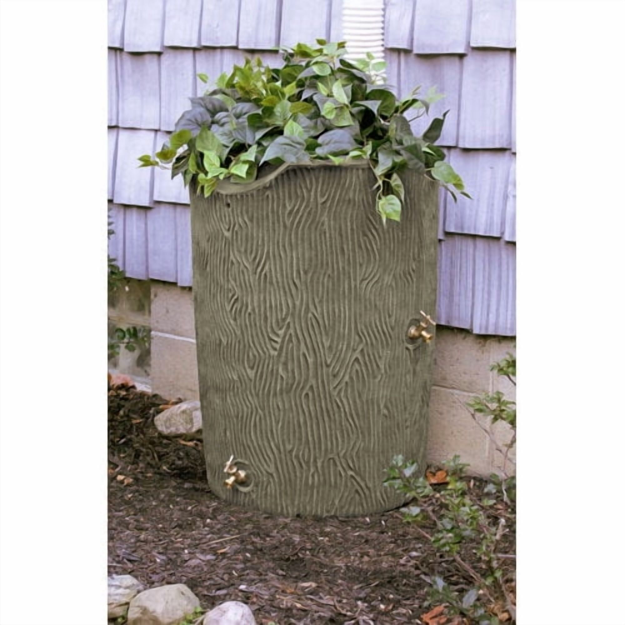 Good Ideas Impressions Bark 50 Gallon Rain Saver - Dark Granite