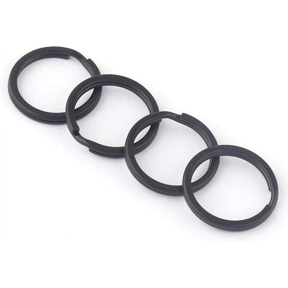 20mm Black Double Split Flat Round Jump Ring Clip Jewelry Making Metal Clasp Connector Purse Making Hardware Webbing Key Ring Hook (Black 12pcs)
