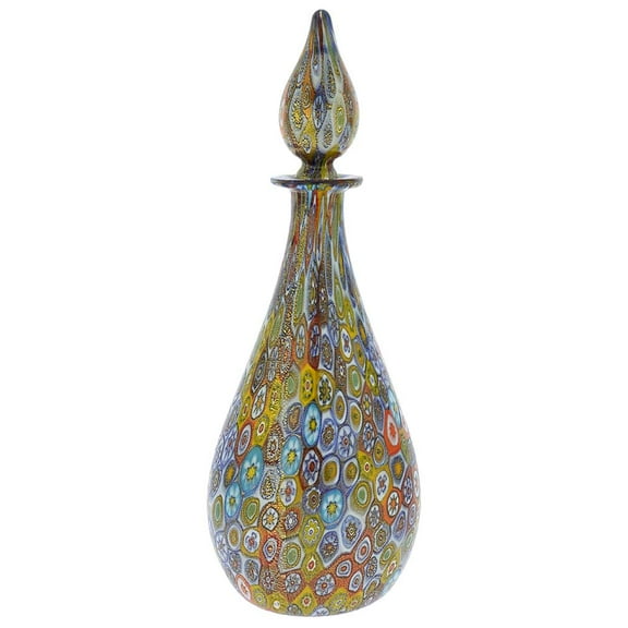GlassOfVenice Murano Glass Millefiori Bottle Decanter - Multicolor