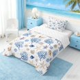 thumbnail image 2 of Manfei Watercolor White Seashell Starfish Coral Twin Comforter Sets for Kids Boys and Girls, Marine Life Print Bedding Set, Reversible 2pcs, 1 Comforter and 1 Pillowcase, 2 of 6