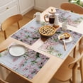 thumbnail image 5 of Placemat Set of 4 Wall Grain Placemats for Dining Table Pink Flower Washable Table Mats for Kitchen and Party Decor Indoor & Outdoor Use, 5 of 8