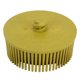 thumbnail image 1 of Disco de cerdas de 2 pulgadas con vástago abrasivo para eliminar rebabas y óxido en metal amarillo., 1 of 14