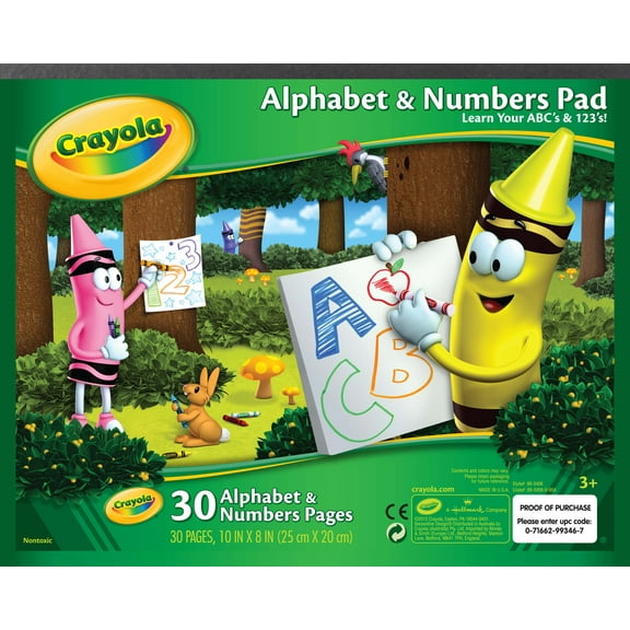 Crayola Alphabet and Numbers Pad, Learn Your ABC's and 123's, 30 Pages