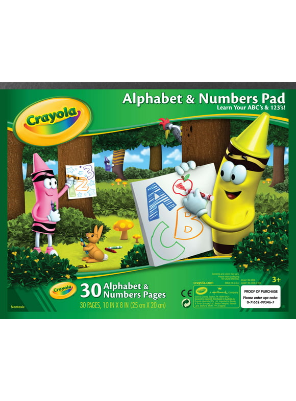 Crayola Alphabet and Numbers Pad, Learn Your ABC's and 123's, 30 Pages