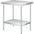 thumbnail image 1 of Kojooin Stainless Steel Table, Heavy Duty Worktable with Adjustable Undershelf, 2 Tier Metal Prep Table for Commercial Kitchen, Restaurant, Garages, 1 of 9