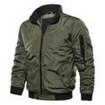 thumbnail image 1 of Mens Solid Color Thick Warm Casual Style Bomber Jacket, 1 of 3