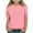 A Pink, variant on Auroural Kids Long Sleeve Shirts Children's Print 3/4 Sleeve Three Quarter Sleeve Round Neck Bottom Shirt And Top For Kids Orange 7-8Years