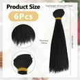 thumbnail image 2 of 6Pcs Doll Wig Doll Hair 18cm Straight Short Doll Hair Plastic Doll Hair Wefts Doll Making Kits Doll Hair Extensions Black Faux Hair Replacement for Doll Hair Crafts, 2 of 9