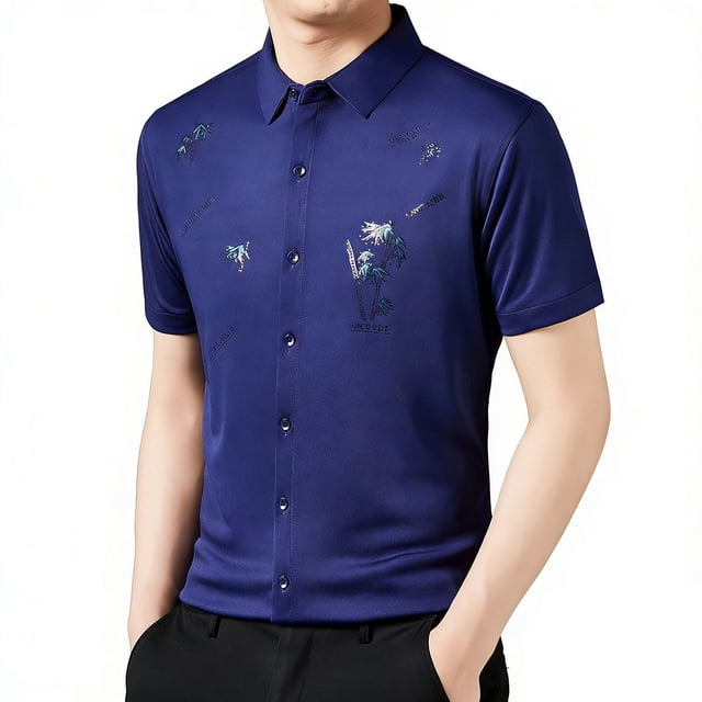 MDUKONU Chemise Douce pour Homme Coupe Régulière Ne Rétrécit Pas Tenue de Bureau Violet TG