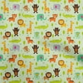 thumbnail image 1 of oneOoneCottonCambricMintGreenFabricKidsAnimalSewingCraftProjectsFabricPrintsByYard42InchWide, 1 of 4