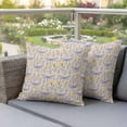 thumbnail image 4 of Spring Flowers Pillow Covers 2 Pack Watercolor Yellow Floral Leaf Purple Dragonfly Linen Texture Pillowcase Waterproof Outdoor Throw Pillow Cover for Patio Garden Square Cushion 20”x20”, 4 of 9
