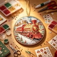 thumbnail image 2 of Fllostpr Christmas Diamond DIY Train Pendant Handmade 5.7x5.7" Acrylic Stickers Decor for Window Foliage Home Styling, 2 of 9