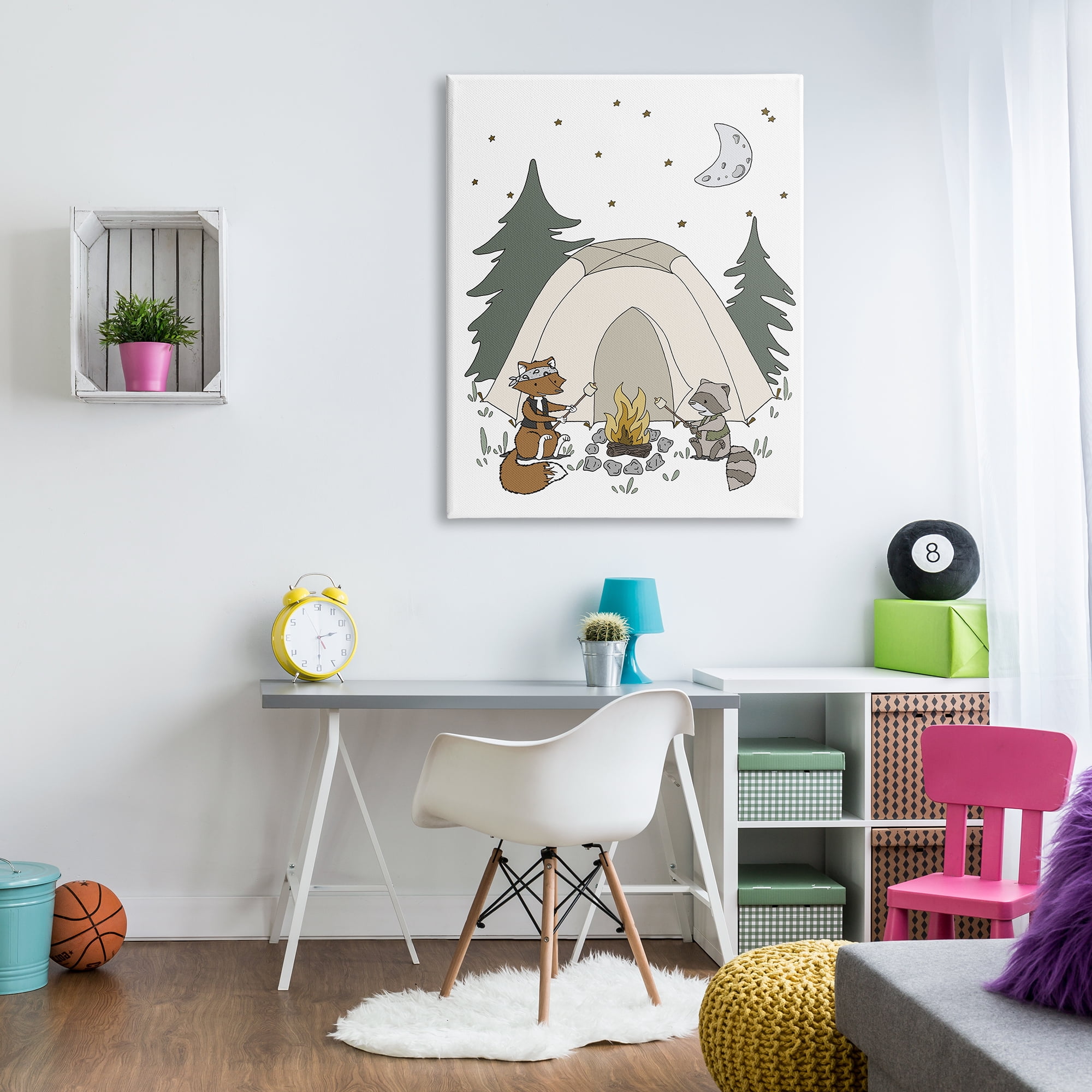 Stupell Industries Woodland Animals Camping Nature Tent Roasting Marshmallows Graphic Art Gallery Wrapped Canvas Print Wall Art, Design by Sweet Melody Designs