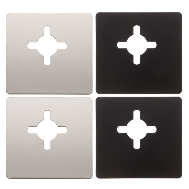 4 Pcs Plaque de Réparation de Serrure de Porte Boutons de Porte en Acier Inoxydable Plaque de Renforcement de Porte Bouton de Porte Plaque de Réparation Poignée de Porte Brossée