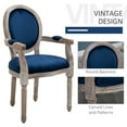 thumbnail image 5 of HOMCOM Vintage Dining Chair with Round Back, Thick Sponge Padded Seat and Section Armrest with Wood Frame, Blue, 5 of 9