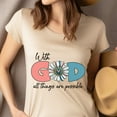 thumbnail image 4 of With God All Things Are Possible T-Shirt for Women, Faith Graphic Tee, Natural, Size L, 4 of 6