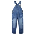 thumbnail image 2 of YunPes Denim Overalls for Girls Adjustable Strap Stretchy Bib Overall Jean Jumpsuits Pants Kids Cute Sleeveless Jeans Romper, 2 of 8