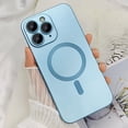 thumbnail image 4 of Magnetic case for iPhone 11 Pro Phone Case for Women, Matte Luxury Soft Metal Gloss Design with Camera Protective Film [Compatible with Magsafe] for iPhone 11 Pro 6.1"-Blue, 4 of 12