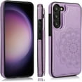thumbnail image 6 of Design for Galaxy S23 Plus Case with Credit Card Holder Slot PU Leather Wallet Phone Cases Stand Kickstand Durable Shockproof Protective Cover for Samsung S23+ Women Men 6.6 inch Purple, 6 of 6