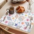 thumbnail image 3 of Summer Beach Placemats Set of 2, Ocean Starfish Shell Coastal Conch Cute Flower Non-Slip Place Mats Washable Table Mats for Kitchen Dining Table Decorations Indoor/Outdoor, 3 of 9