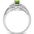 thumbnail image 2 of Sterling Silver Rhodium Plated Diamond & Peridot Ring (Size 6) Made In India qr4504pe-6, 2 of 5