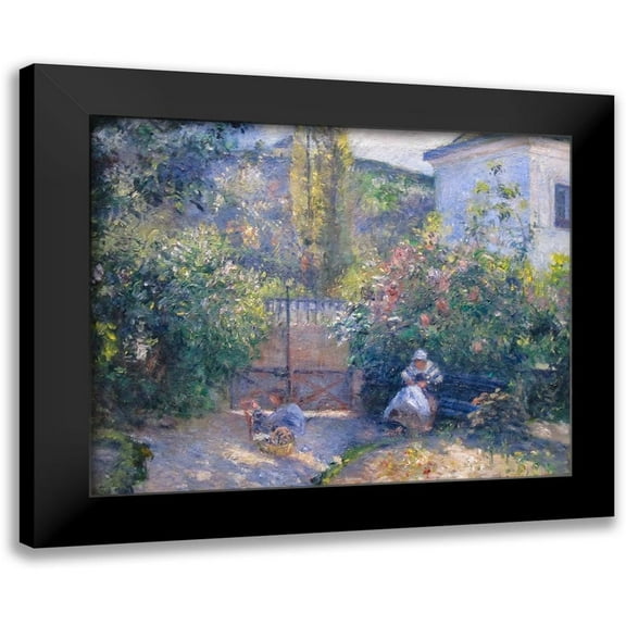 Pissarro, Camille 14x12 Black Modern Framed Museum Art Print Titled - Hermitage Garden, Maison Rouge