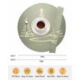 thumbnail image 6 of 13 Inch Round Placemats Set of 6, Chritsmas Tree Lights Non Slip Heat Insulation PP Table Mats, Sage Green Xmas New Year Holiday Washable Place Mats for Kitchen Dining Party Table Decor, 6 of 7