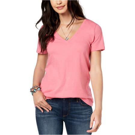 Lucky Brand Womens Splice Back Lucky Graphic T-Shirt, Pink, Medium