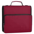 thumbnail image 2 of Haosy 3 Ring Zipper Binder with Shoulder Strap Waterproof Trapper Keeper 2 Inch D-Ring 500 Sheets Capacity, Burgundy, 2 of 8