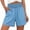 Blue#01, variant on Shorts for Women with Pockets Trendy Versatile Mid-Thigh Length Shorts Lightweight Comfy Elastic High Waisted Womens Shorts Breathable Casual Loose Solid Color Summer Shorts M